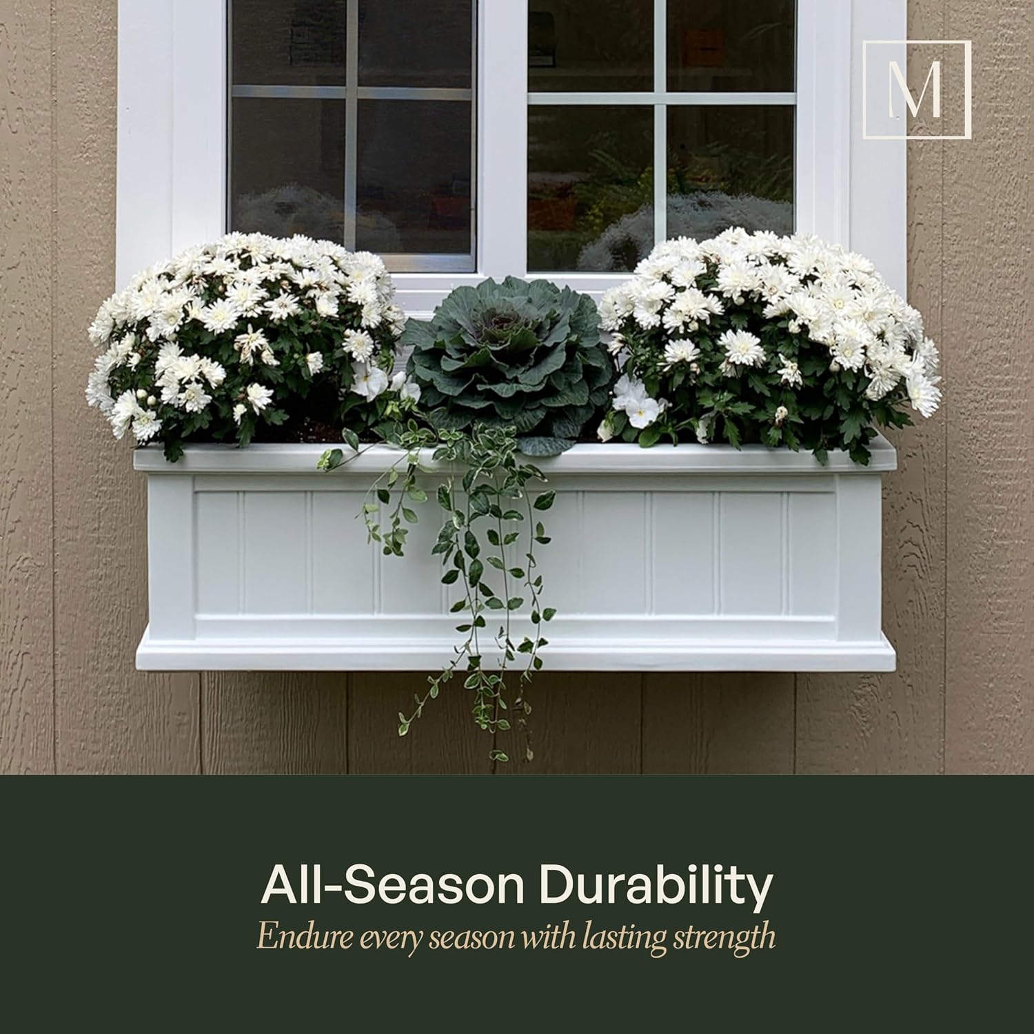 AUCT 15429 - $137 Mayne Cape Cod 4ft Window Box - Black - 48in L x 11in W x 10.8in H - Polyethylene - B - Image 4