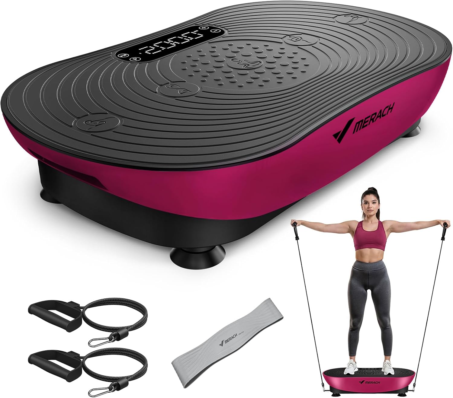 AUCT 15587 - $110 MERACH Vibration Plate Exercise Machine, Vibrating Platform for Lymphatic Drainage We
