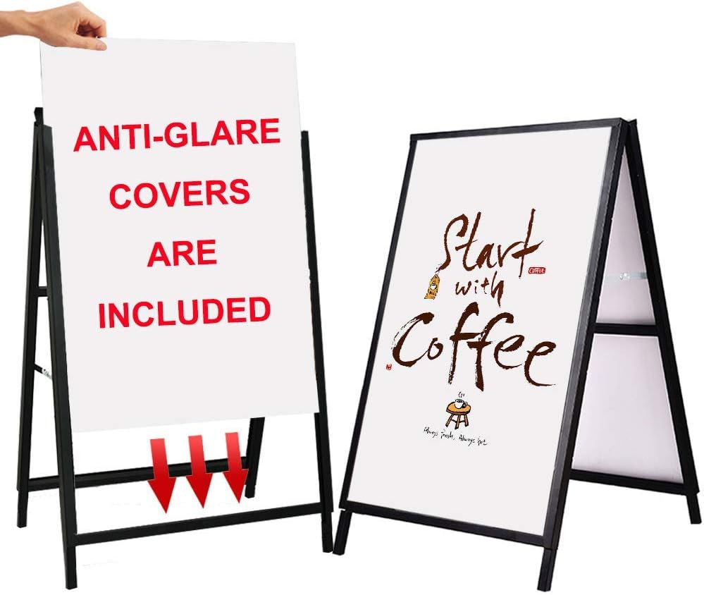 AUCT 16161 - $70 YDisplay A Frame Sidewalk Sign 24x36 inches Sandwich Board Signs Outdoor Heavy Duty Do
