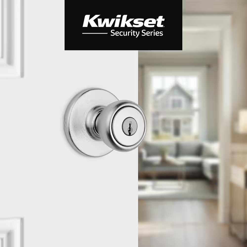 AUCT 17393 - Tylo Satin Chrome Keyed Entry Door Knob - Image 2