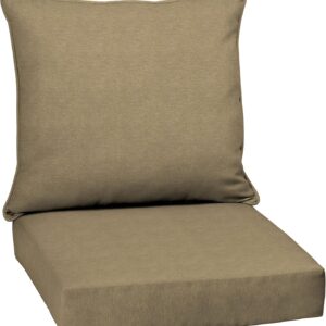AUCT 17520 - $53 Arden Outdoor Deep Seat Cushion Set, Olefin Fabric, 24x24, Tan Hamilton | Woven Outdoo