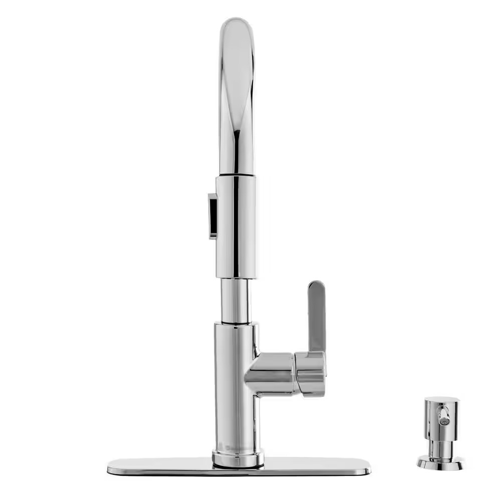 AUCT 14503 - $109 Paulina Single-Handle Pull-Down Sprayer Kitchen Faucet - Image 3