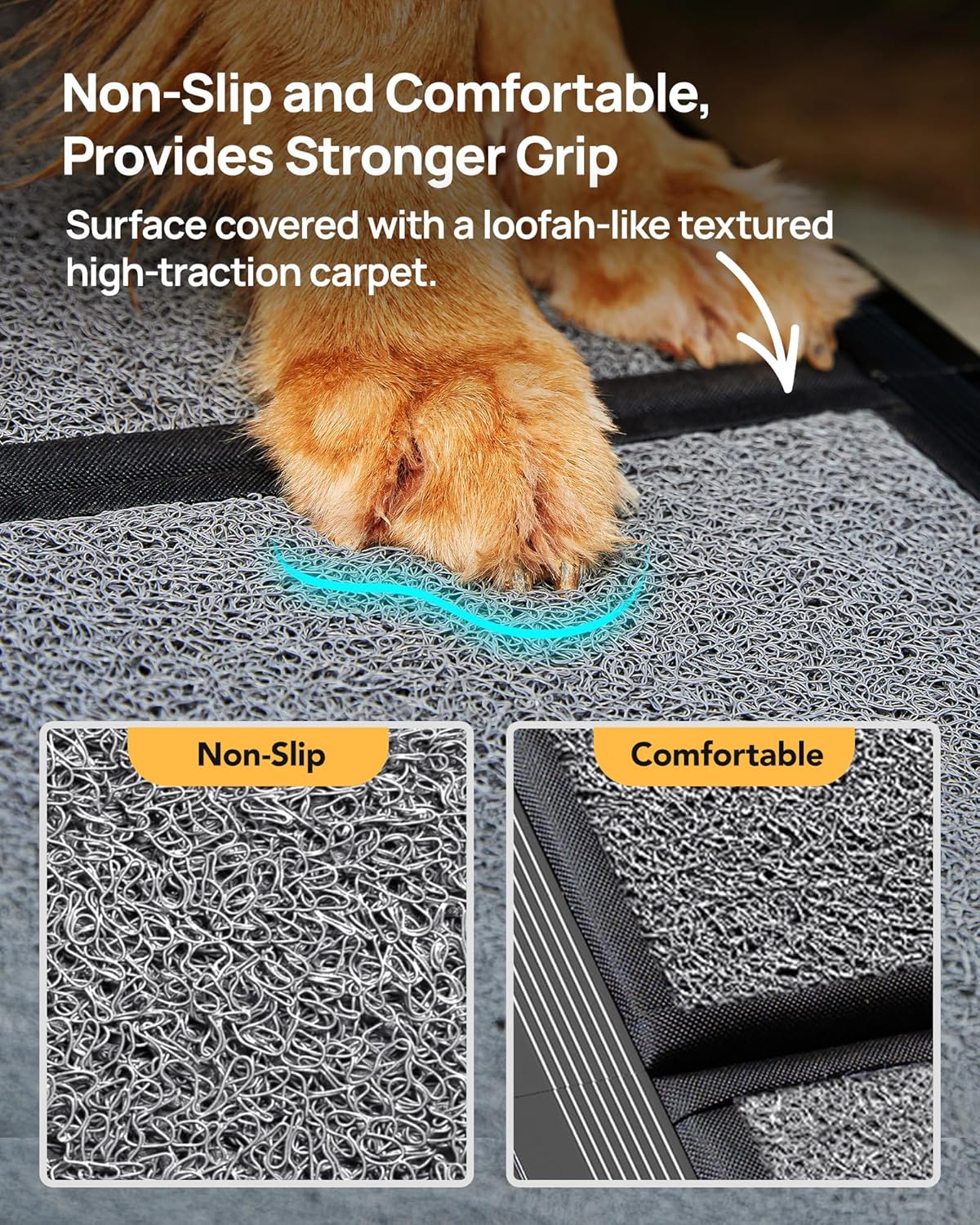 AUCT 17350 - $110 Dog Ramp for Car, 71" L 19.7" W, Extra-Long Extra-Wide Foldable | Extra-Long for a - Image 3