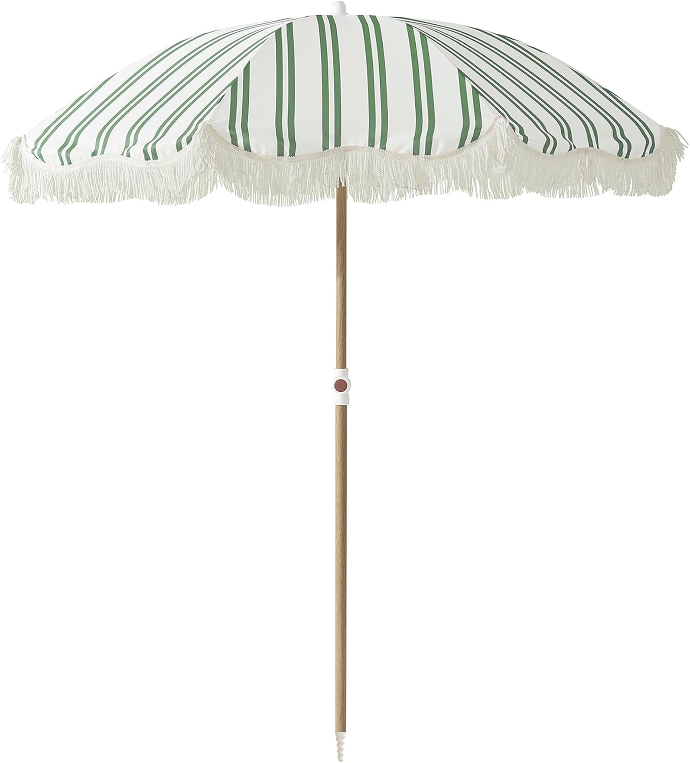 AUCT 16216 - $90 6FT Stripe Fringe Beach Umbrella for Sand with Sand Anchor, UPF 50+ Sun Shade with Tas
