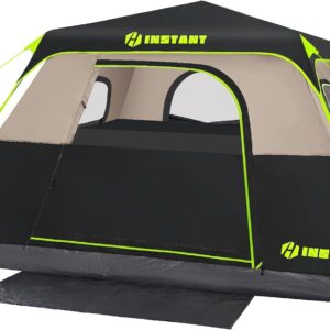 AUCT 15426 - $150 4/6/8/10 Person Instant Tent, Waterproof Pop Up Tents for Camping with Rainfly, 60 Se