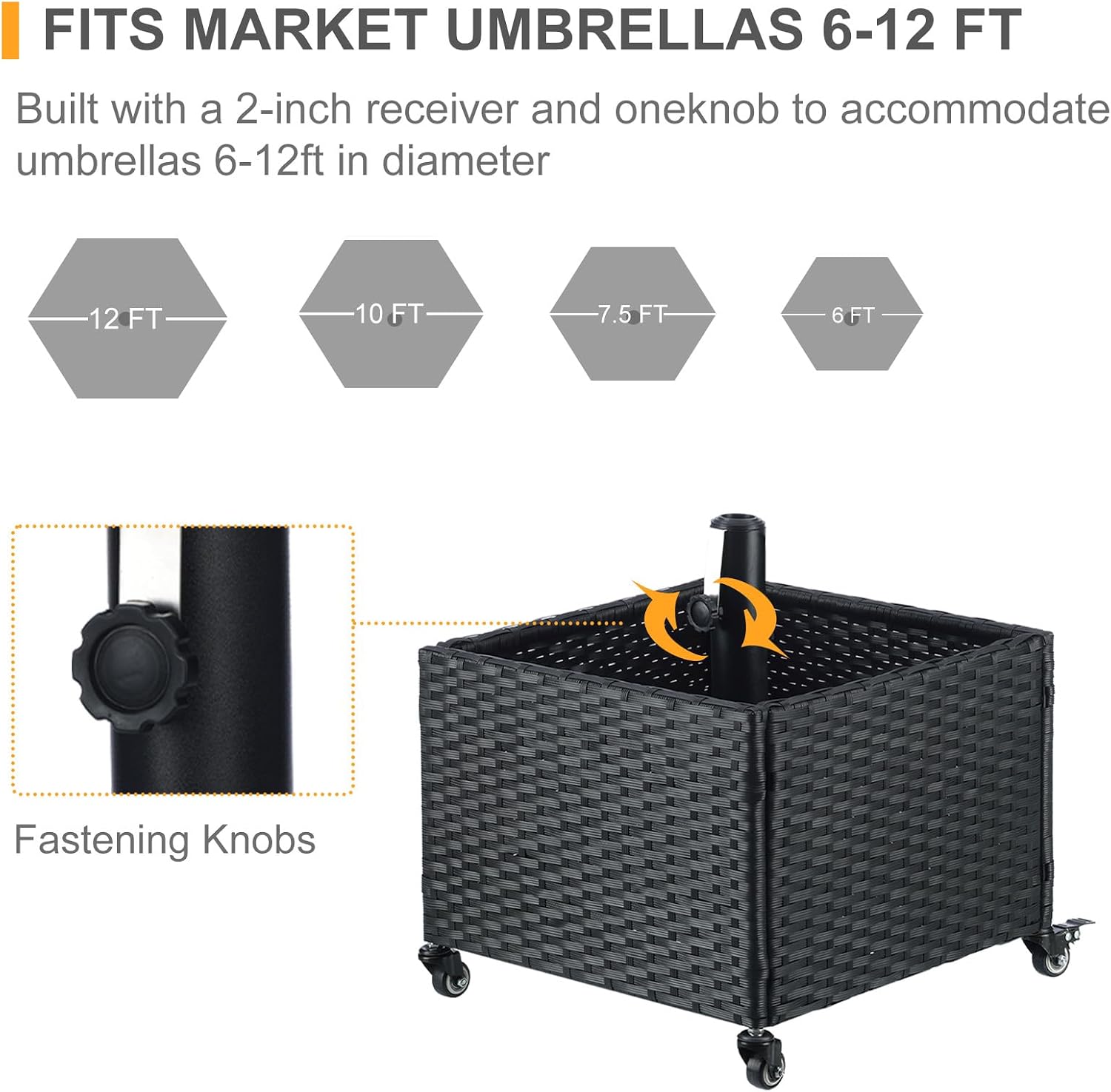 AUCT 17302 - $80 SUNNYPARK Umbrella Base with Wheels and Fillable Planter 2 in 1 | 120lbs Capacity, Hea - Image 4