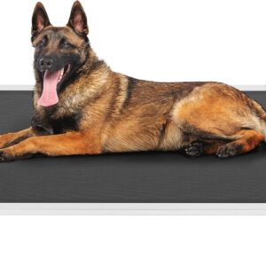 AUCT 16675 - $63 Veehoo Chew Proof Elevated Dog Bed - Cooling Raised Pet Cot - Silver Aluminum Frame an