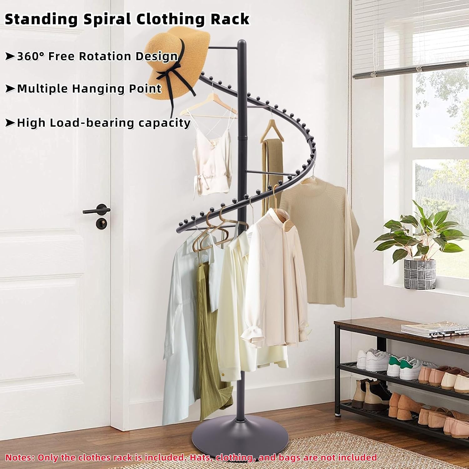AUCT 15317 - $186 Spiral Clothing Rack, Floor Stand Rotating Clothes Hanger Garment Rack for Boutique B - Image 2