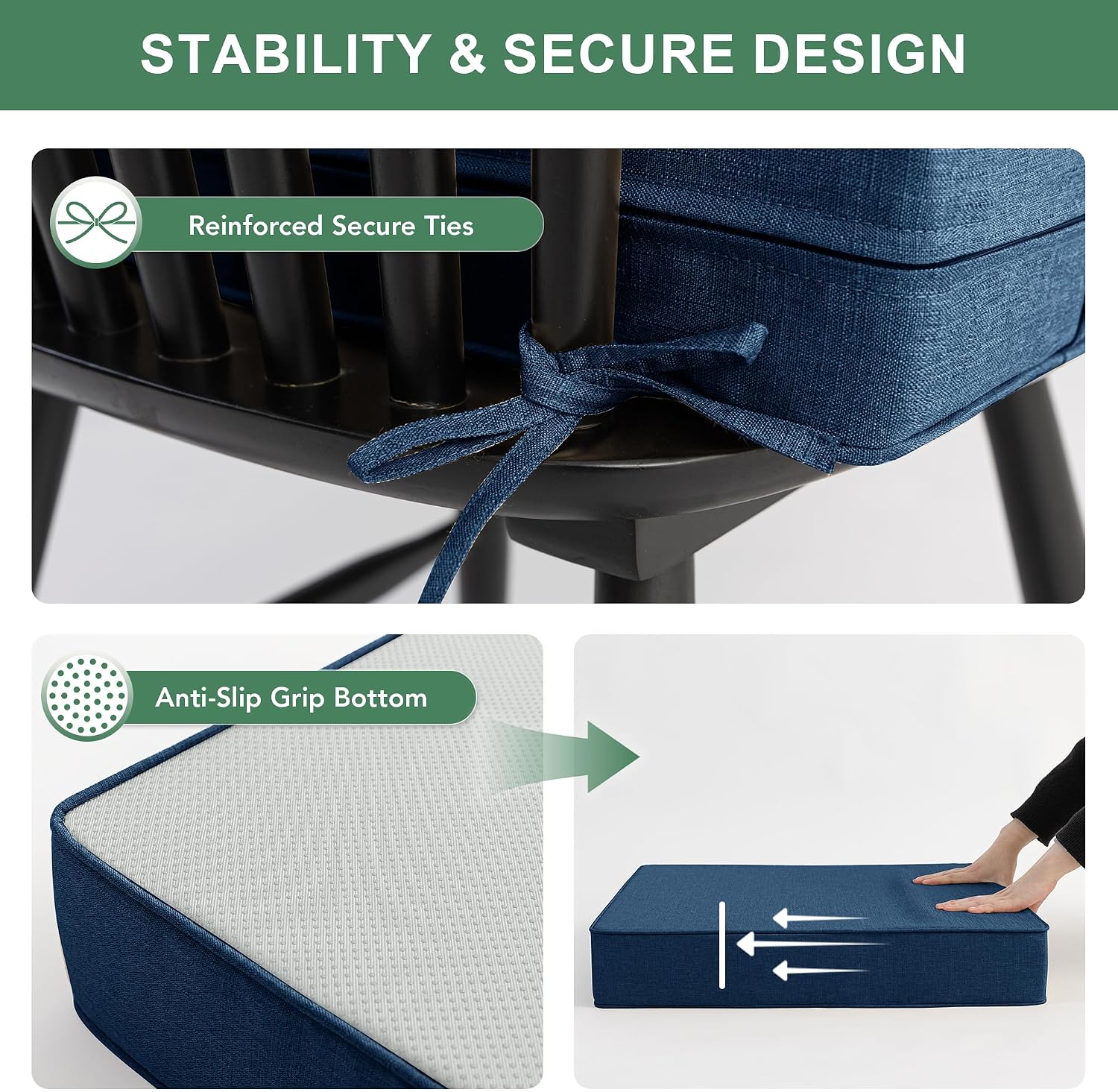 AUCT 17340 - $160 Summsun Outdoor Chair Cushions, Faux Linen Backrest and Deep Seat Cushion Set for Pat - Image 4