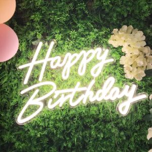 AUCT 14489 - $60 Happy Birthday Neon Sign, 22.4"x13.8" Happy Birthday Sig
