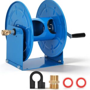 AUCT 16335 - $189 Pressure Washer Hose Reel 100FT x 3/8"/ 200FT x 1/4", 4000 PSI Hose Reel | Heavy Duty