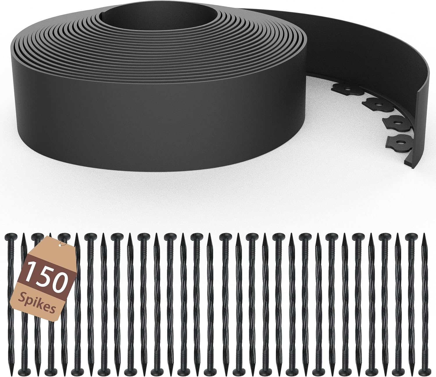AUCT 17511 - $66 4 inch Tall Landscape Edging Kit 80FT Garden Edging with 150 Spikes for Lawn Edging an