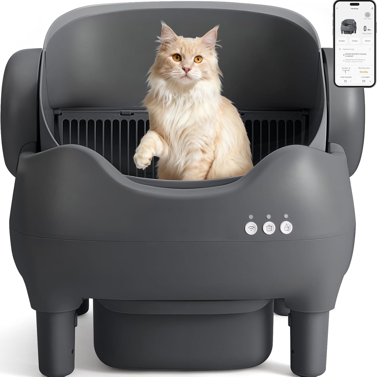AUCT 17330 - $140 KITPLUS Self Cleaning Litter Box, Automatic Cat Litter Box with APP Control, Odor-Fre