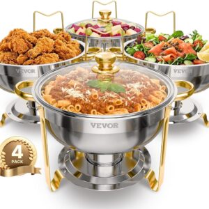 AUCT 14498 - $113 VEVOR Chafing Dish Buffet Set, 5 Qt 4 Pack, Stainless S