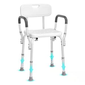AUCT 17397 - $52 Shower Chair, Shower Seat with Back, Adjustable Height Shower Stool Bathtub, Freestand