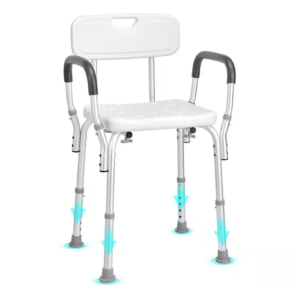 AUCT 17397 - $52 Shower Chair, Shower Seat with Back, Adjustable Height Shower Stool Bathtub, Freestand