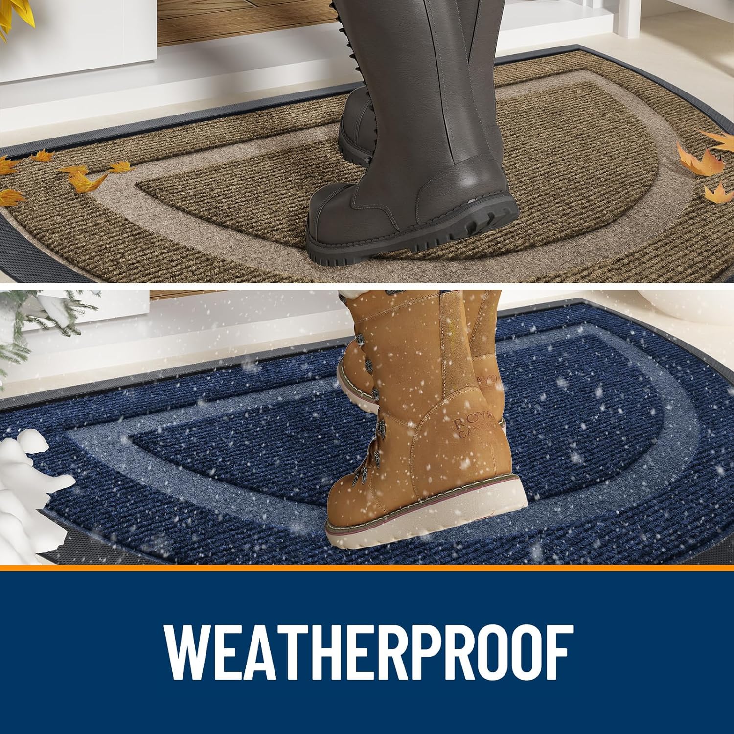 AUCT 14400 - OLANLY Half Circle Door Mat Indoor Outdoor Entrance Welcome, - Image 4