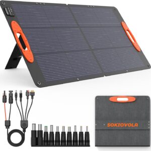 AUCT 14635 - $86 SOKIOVOLA N-Type 16BB 100W Portable Solar Panel 18V ETFE