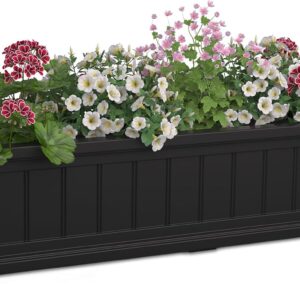 AUCT 15429 - $137 Mayne Cape Cod 4ft Window Box - Black - 48in L x 11in W x 10.8in H - Polyethylene - B