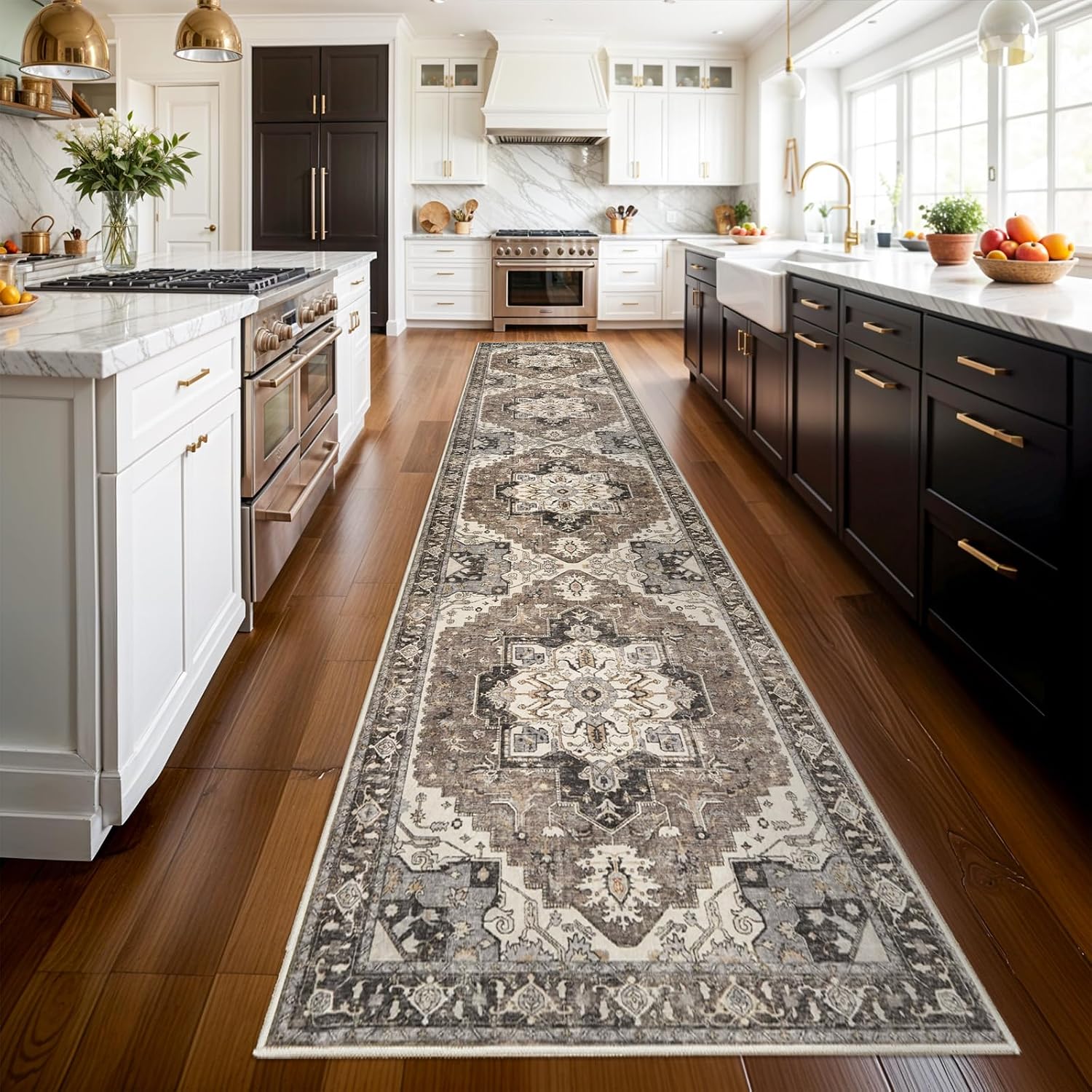 AUCT 14397 - $59 Washable Kitchen Runner Rug - 3x14 Hallway Rug Distresse - Image 4
