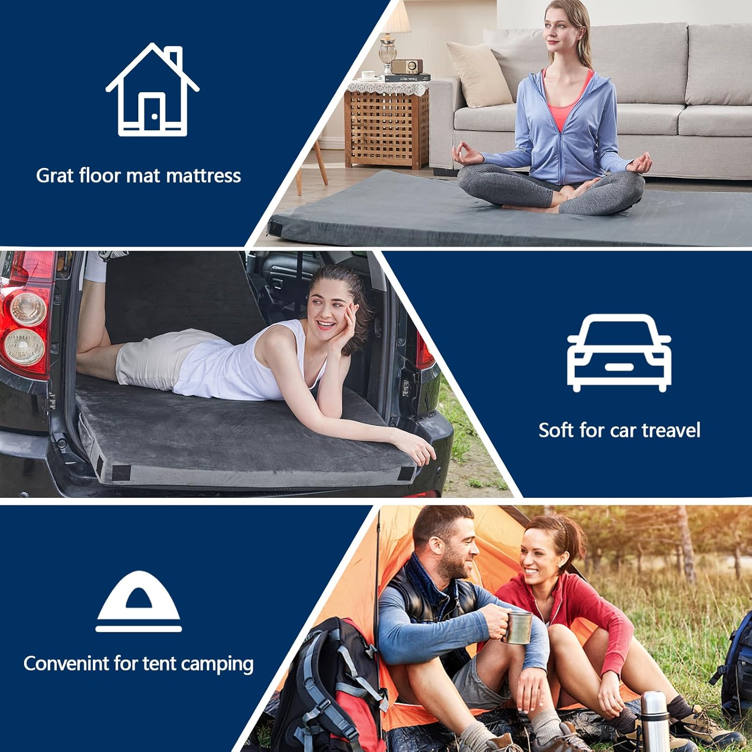 AUCT 14485 - $70 CYMULA Memory Foam Camping Mattress Pad, CertiPUR-US Sle - Image 4