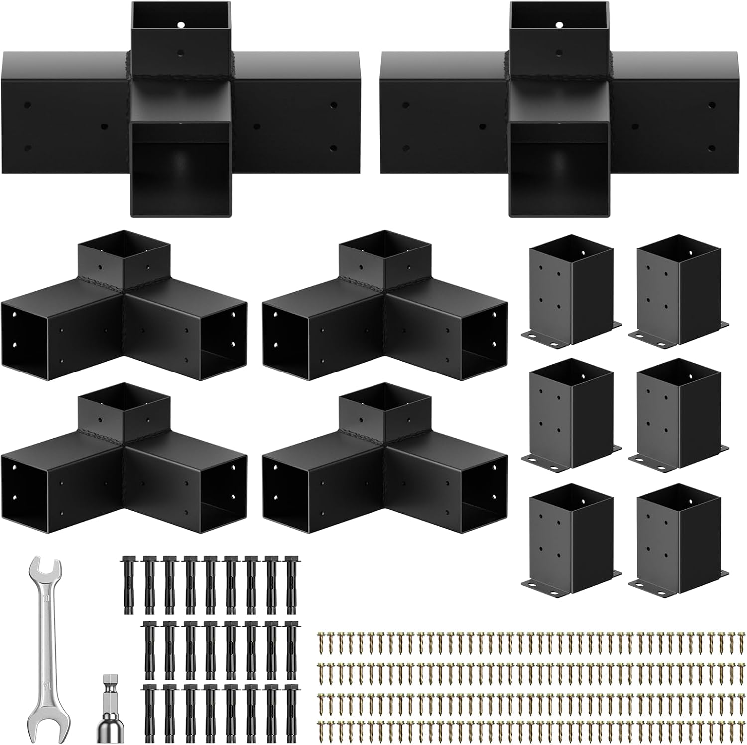AUCT 15434 - $150 Pergola Kit, Pergola Bracket kit for 4"x 4" (Inner 3.5" X 3.5") Lumber, DIY Pergolas