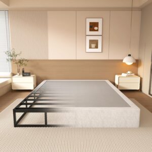 AUCT 14478 - $105 NHODIR Box Spring King Size 8 Inch Heavy Duty Metal Bed
