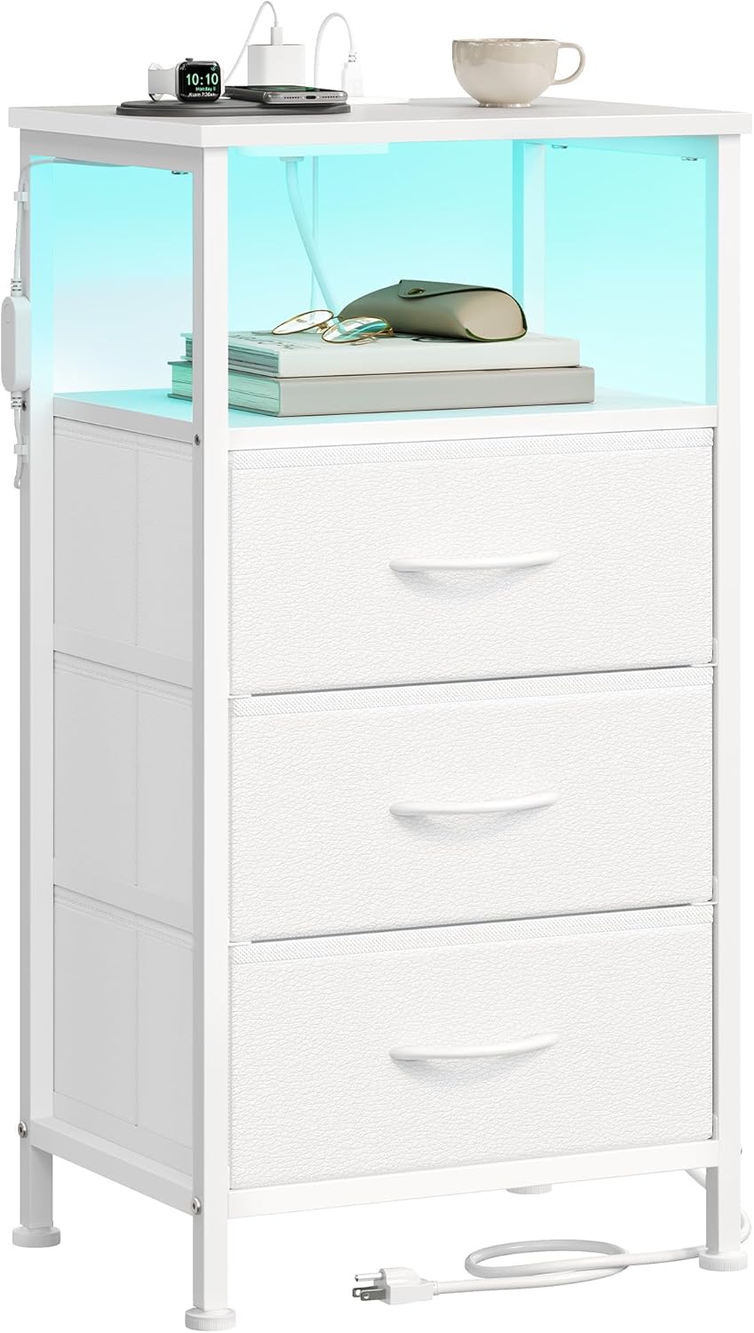 AUCT 14776 - SONGMICS BELLAH Collection - Nightstand with Charging Statio