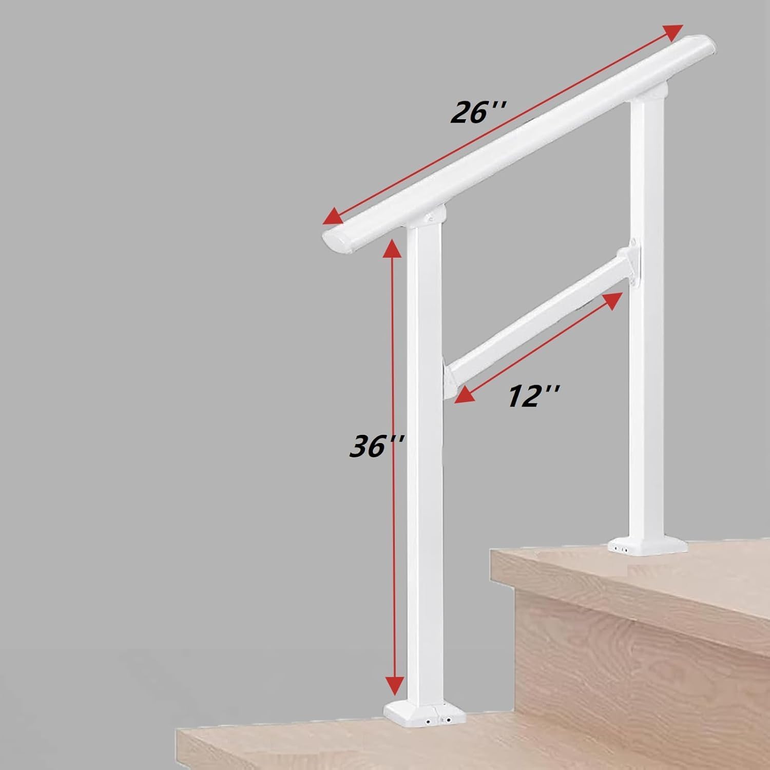 AUCT 17173 - Hand Rails for Outdoor Steps Stair Handrail & Indoor Stair Railing Kit Railings for Outdoo - Image 2