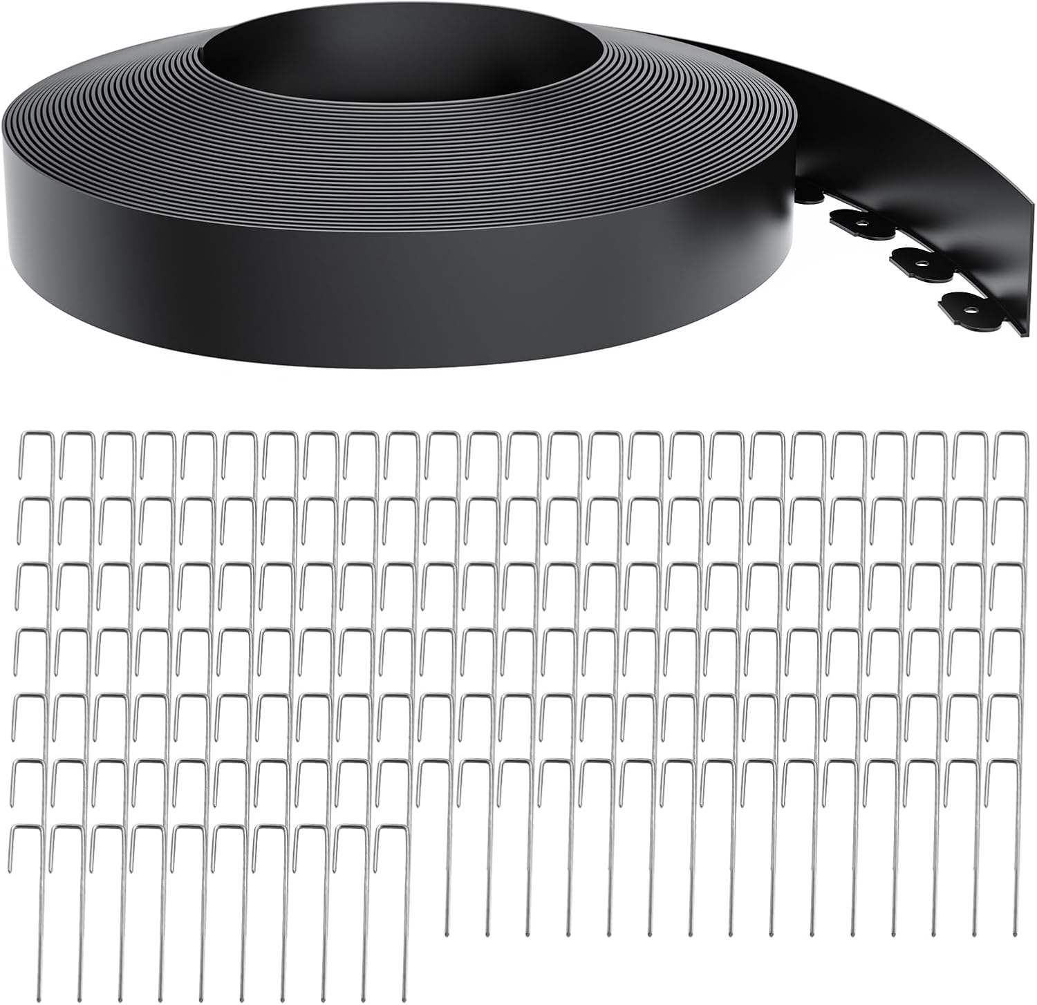AUCT 17272 - $120 Landscape Edging 4 Inch Tall 150FT with 160Pcs Metal Spikes, Plastic Garden Edging Bo