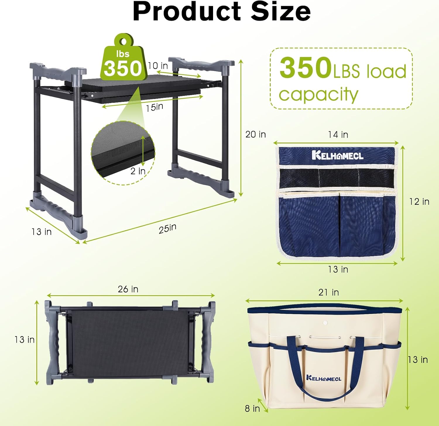 AUCT 17344 - $80 Garden Kneeler and Seat with Umbrella,Heavy Duty Gardening Bench and Stool | 2-in-1 Fo - Image 2