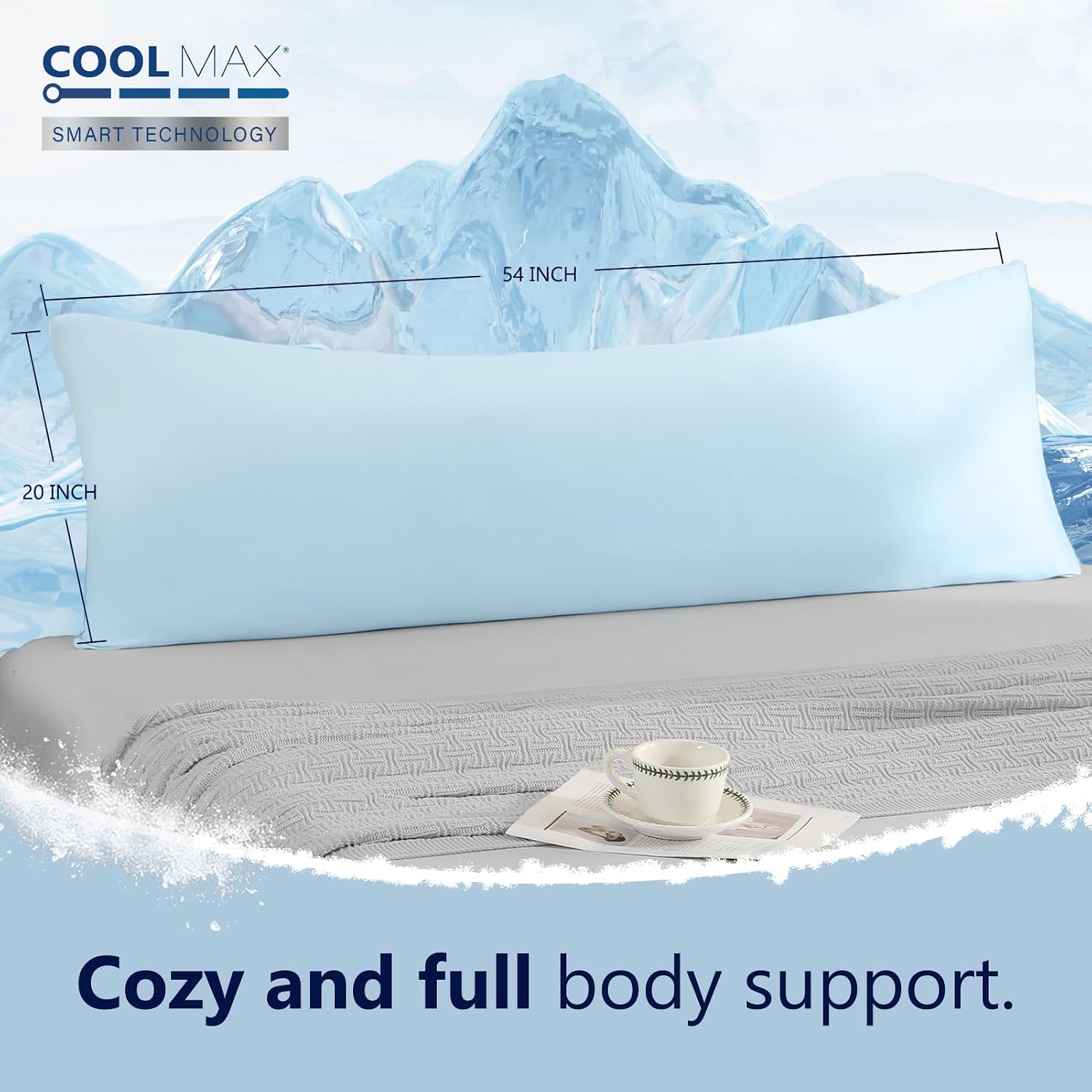 AUCT 14551 - DOWNCOOL Large Body Pillow Insert with Cooling Cover - Soft - Image 3