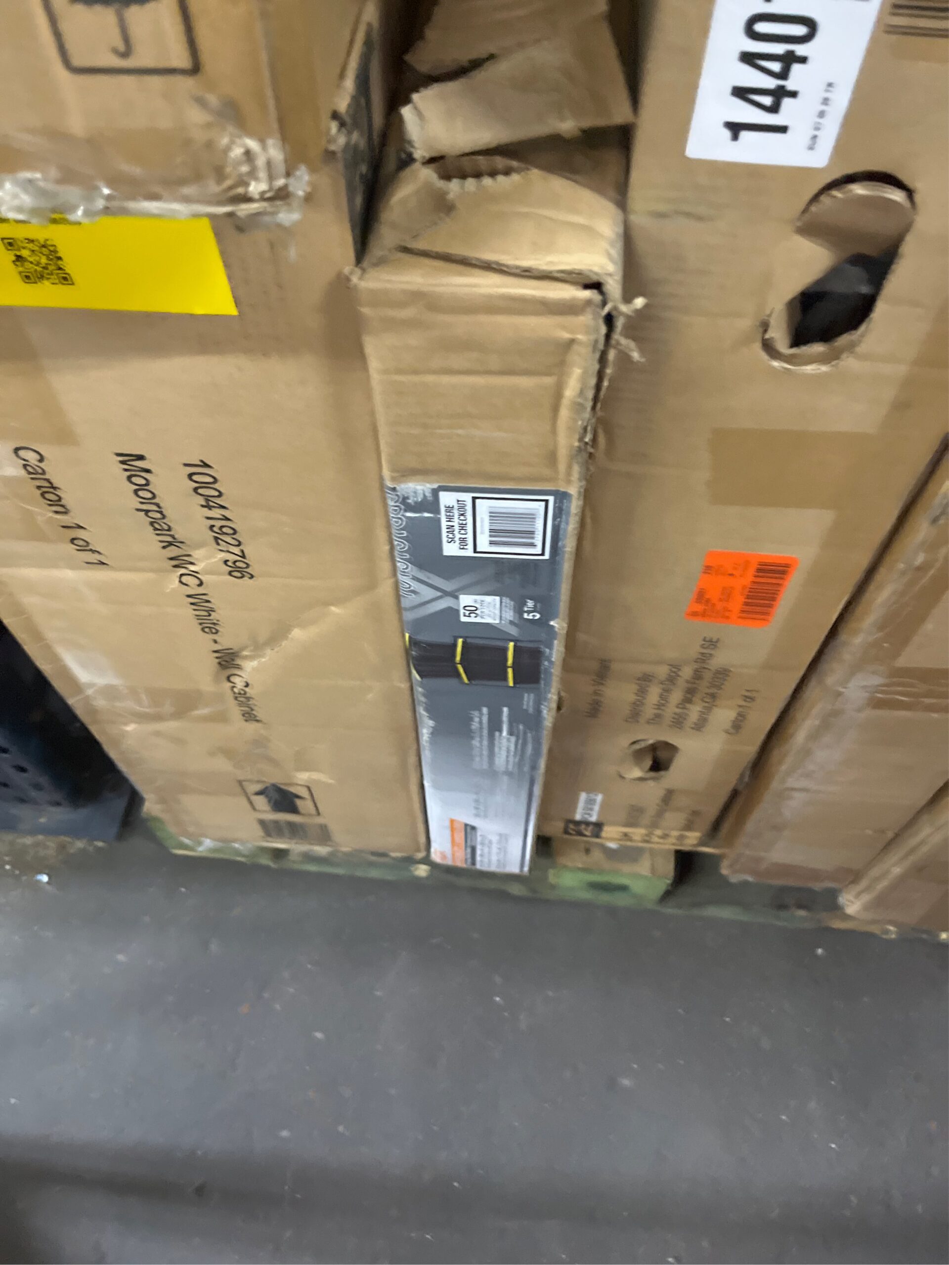 AUCT 14402 - $55 Steel Wire 2 Shelf 27 Gal. Tote Rack Garage Storage in B - Image 5