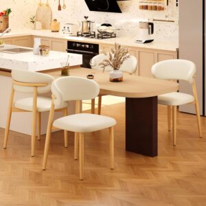 AUCT 14484 - $300 Kitchen Dining Chairs Set of 4 Modern Upholstered Leath