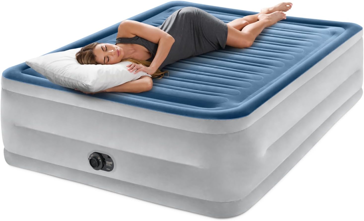 AUCT 17238 - $79 Intex Dura-Beam Deluxe Comfort-Plush Air Mattress - 22" Queen Airbed | Built-in Electr - Image 2