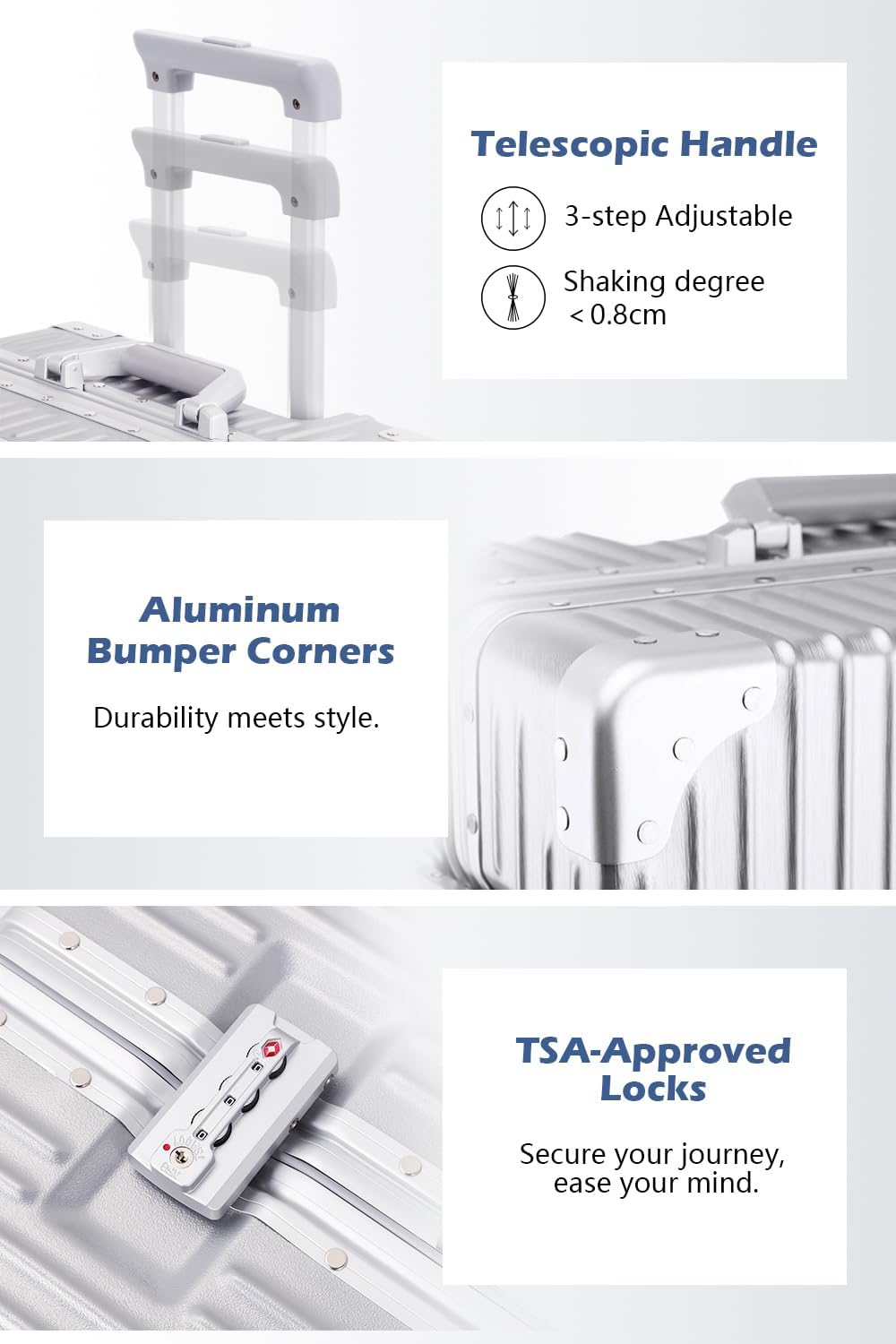 AUCT 17319 - $130 HotWay Checked In Luggage with Spinner Wheels, PC Hard Shell Zipperless Suitcase with - Image 4