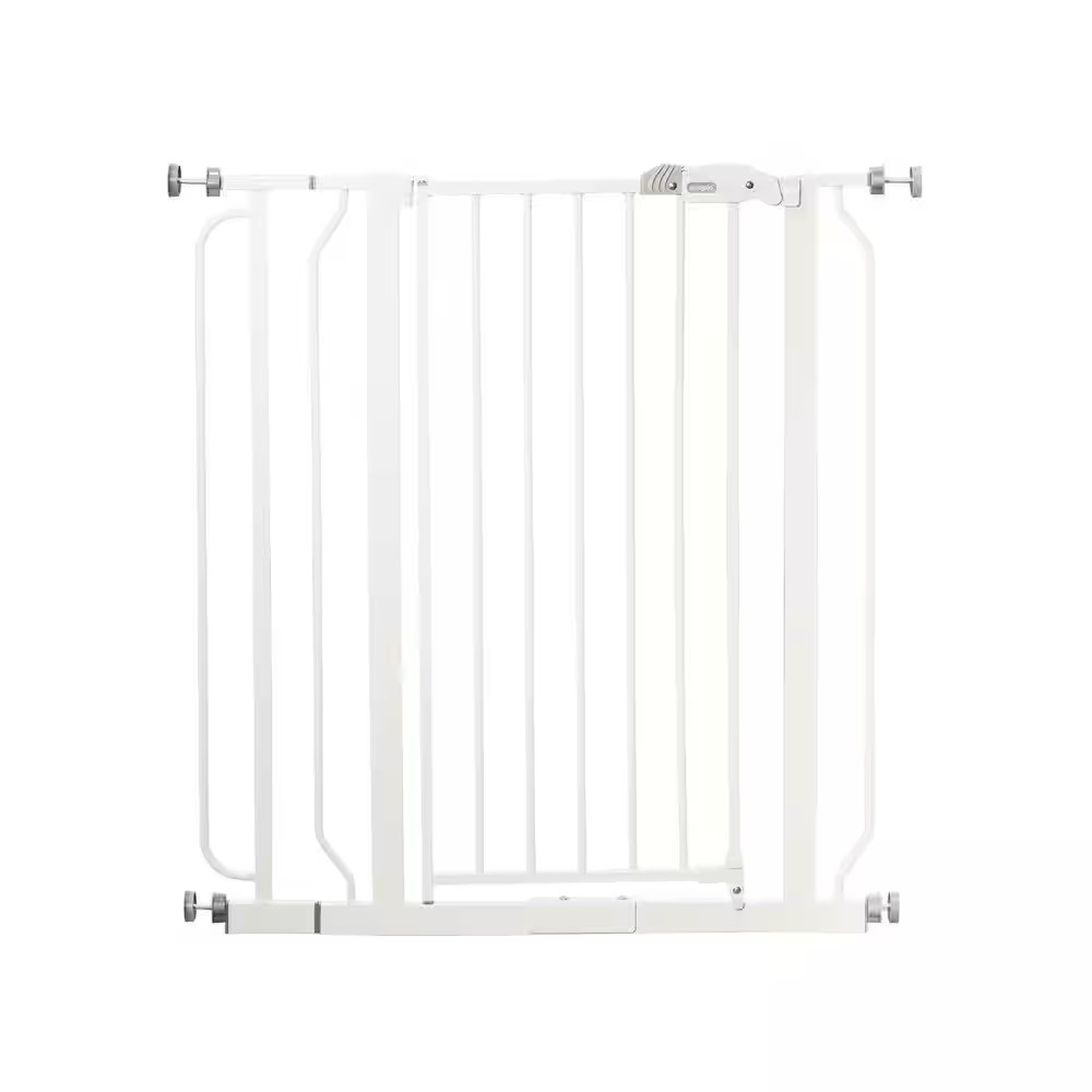 AUCT 17415 - 36 in. White Metal Easy Step Extra Tall Walk-Through Gate