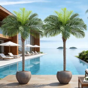 AUCT 14477 - $148 7ft Tall Artificial Phoenix Palm Tree for Outdoor Indoo