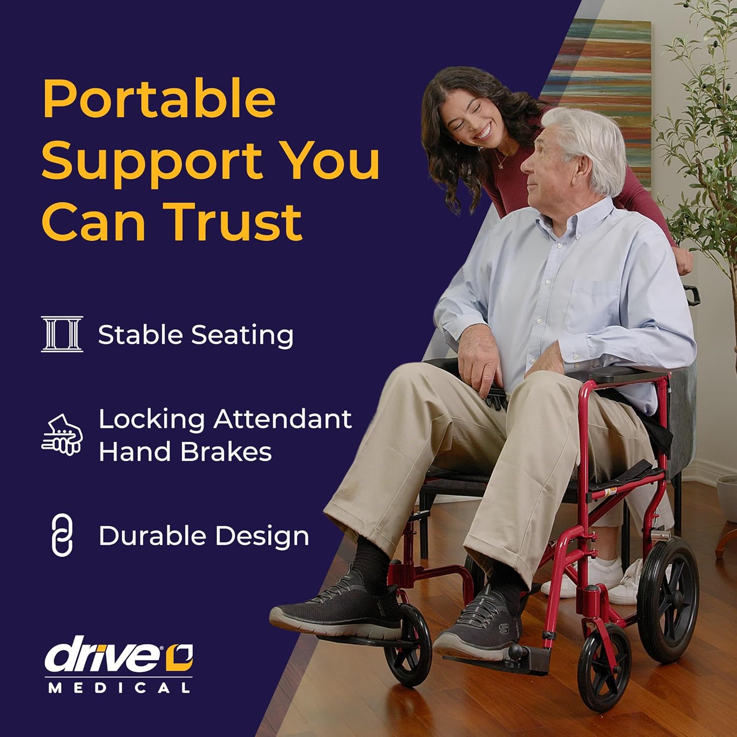 AUCT 14416 - $167 Drive Medical Lightweight Expedition Folding Transport - Image 2