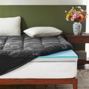 AUCT 14856 - $120 BEDLORE 4 Inch Memory Foam Mattress Topper King,2-in-1