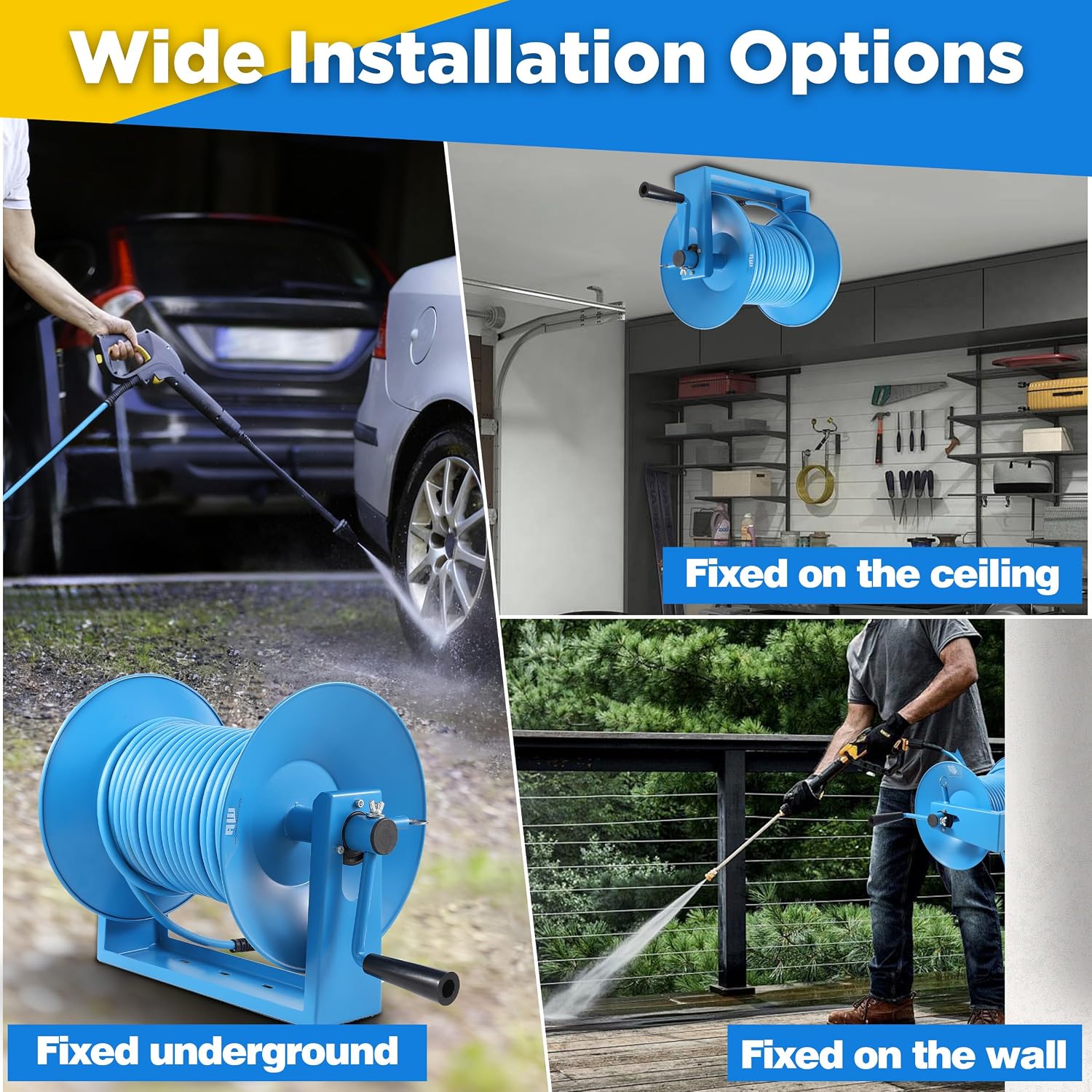 AUCT 16483 - $97 RIDGE WASHER Pressure Washer Hose Reel 180FT x 3/8" | Heavy Duty, High Capacity, 4000 - Image 2