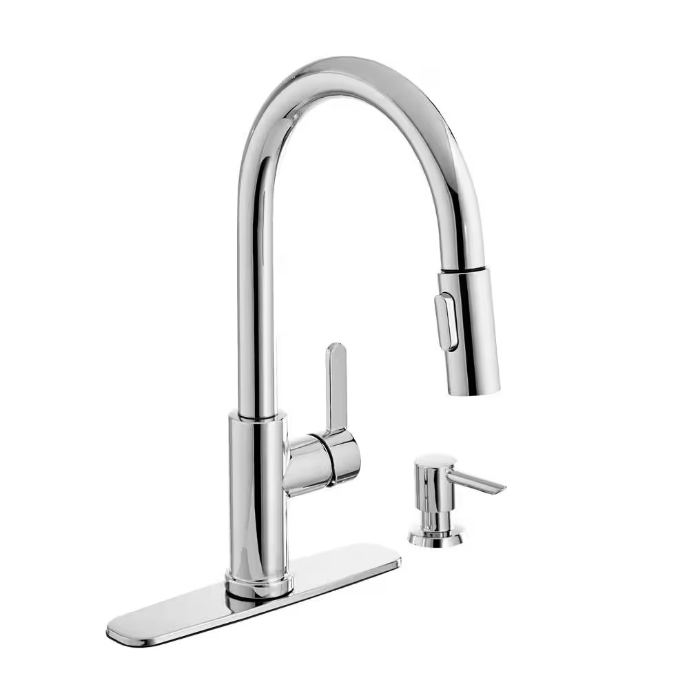 AUCT 14503 - $109 Paulina Single-Handle Pull-Down Sprayer Kitchen Faucet