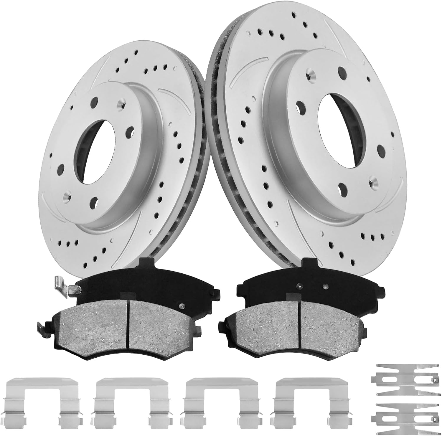 AUCT 16602 - $105 Anpulsero Brake Pads And Rotors Kit Front Compatible with 2002-2005 Hyundai Elantra,