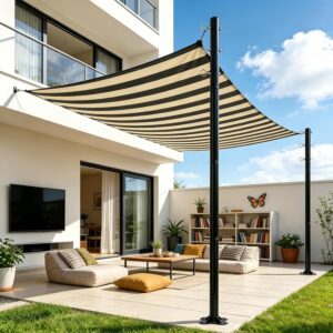 AUCT 14527 - $101 2 Pack 12 Ft Shade Sail Poles, Heavy Duty Metal Outdoor