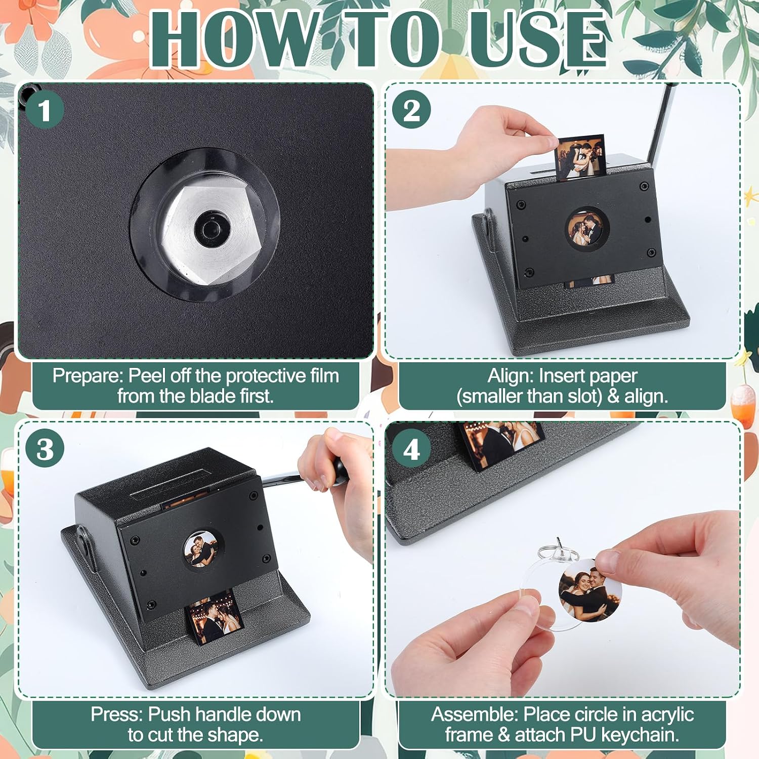 AUCT 15582 - $82 61 Pcs Button Keychain Photo Cutter Photo Booth Keychain Station DIY Kit Bulk 1in/25mm - Image 3