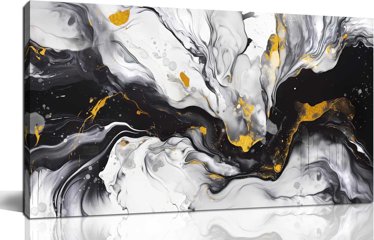AUCT 14408 - Alsingbago Large Abstract Canvas Wall Art for Living Room Be