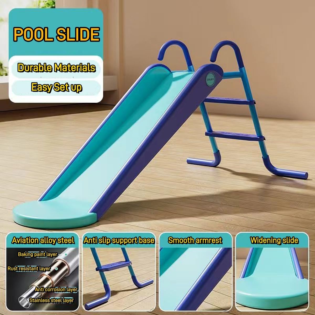 AUCT 16467 - $180 Pool Slide Foldable Pool Water Slide, Summer Swimming Pool Supplies Universal Trampol - Image 3