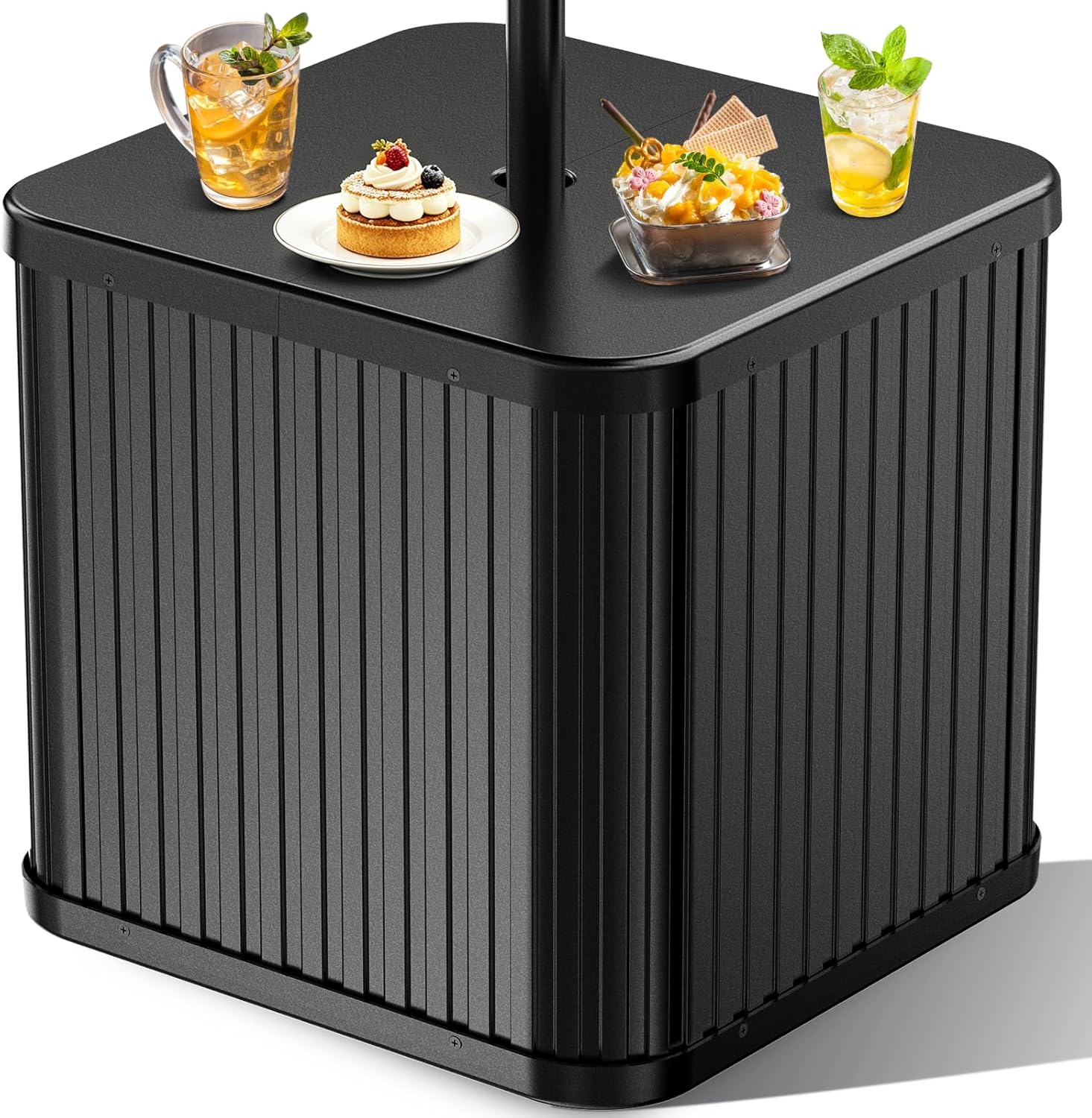 AUCT 14793 - $100 Umbrella Side Table - Hyperzoo Outdoor Patio Table with