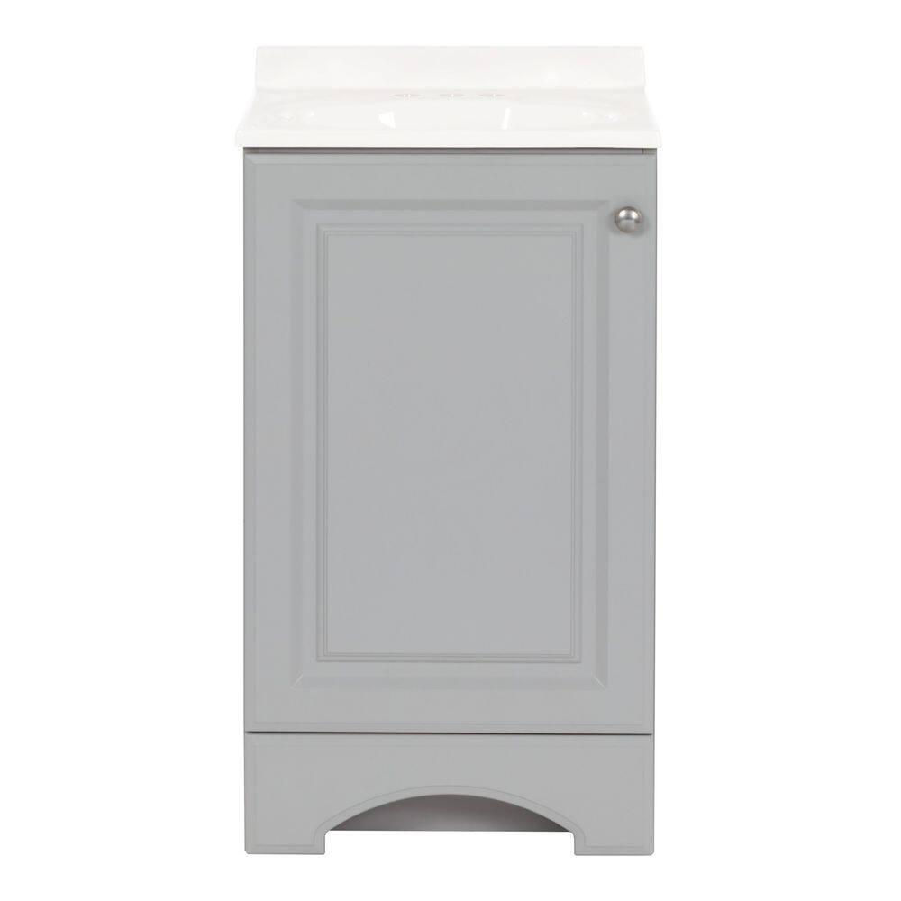 AUCT 14513 - $129 19 in. Single Sink Pearl Gray Bath Vanity with White Cu - Image 2