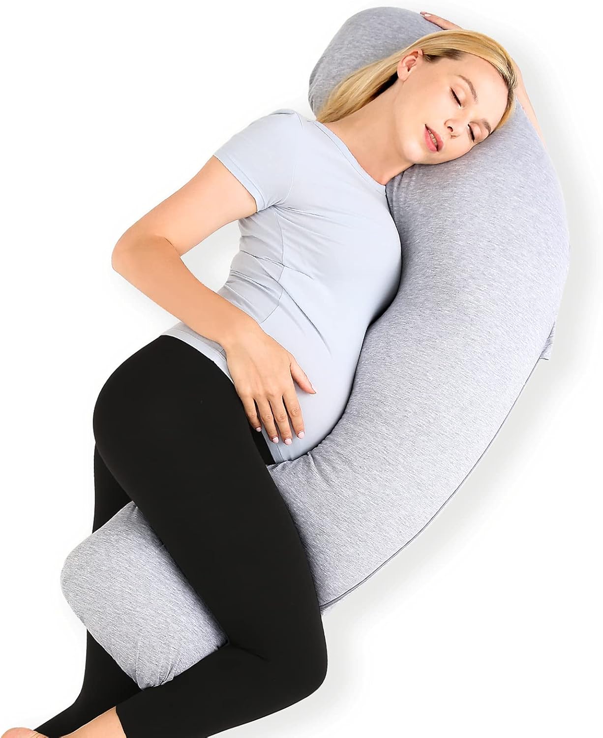 AUCT 14697 - Momcozy Pregnancy Pillows for Side Sleeping, J Shaped Matern